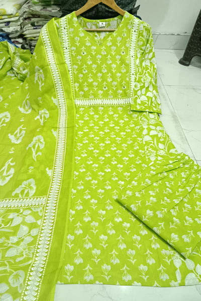 Floral Printed Cotton Kurta Set