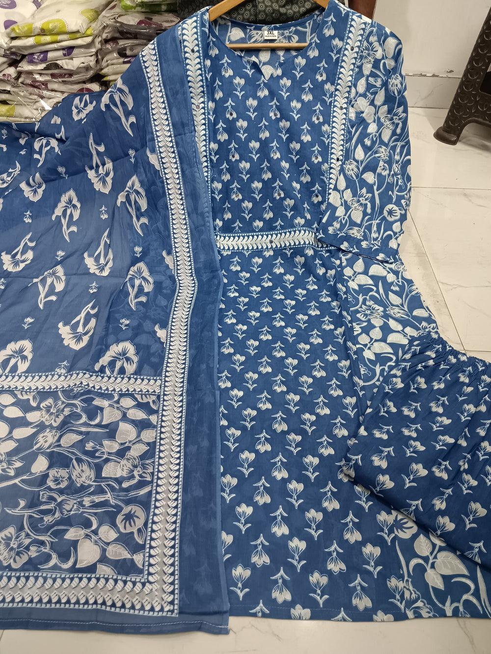 Floral Printed Cotton Kurta Set