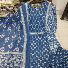 Floral Printed Cotton Kurta Set