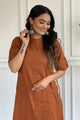 Premium Cotton A-Line Kurti with Side Embroidery