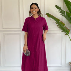 Premium Cotton A-Line Kurti with Side Embroidery