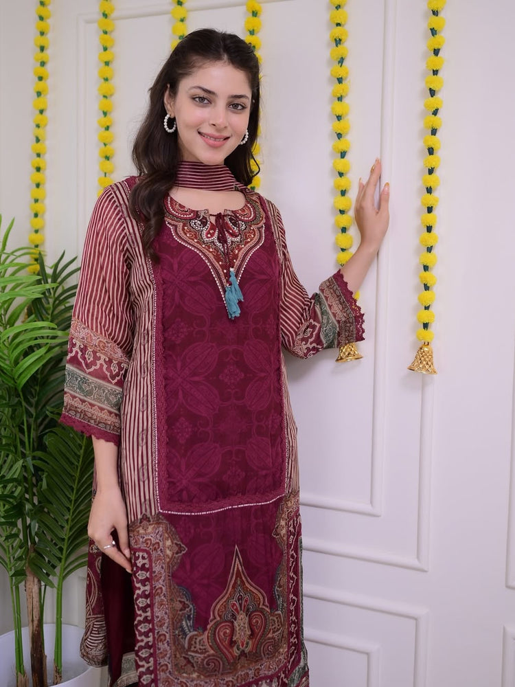 Premium 3-Piece Muslin Kurta Set for Women