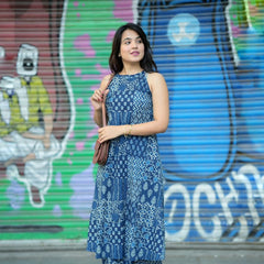 Tushita Blue Indigo Cotton Co-ord Set