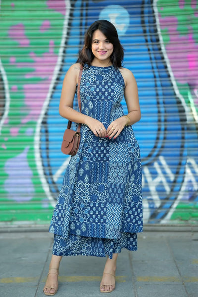 Tushita Blue Indigo Cotton Co-ord Set