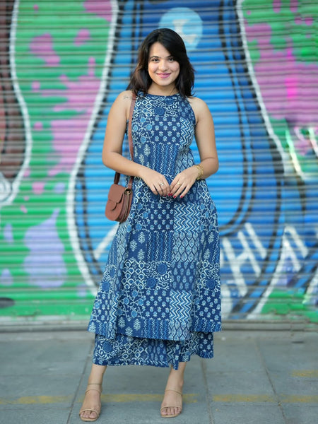 Tushita Blue Indigo Cotton Co-ord Set