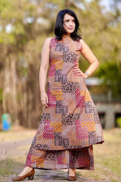 Tushita Rust Brown Cotton Co-ord Set