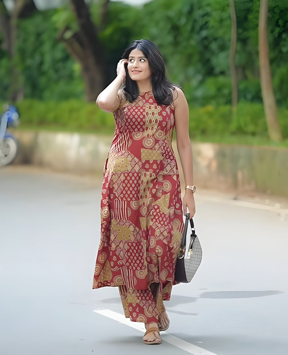 Tushita Multicolor Patch Printed Cotton Co-ord Set