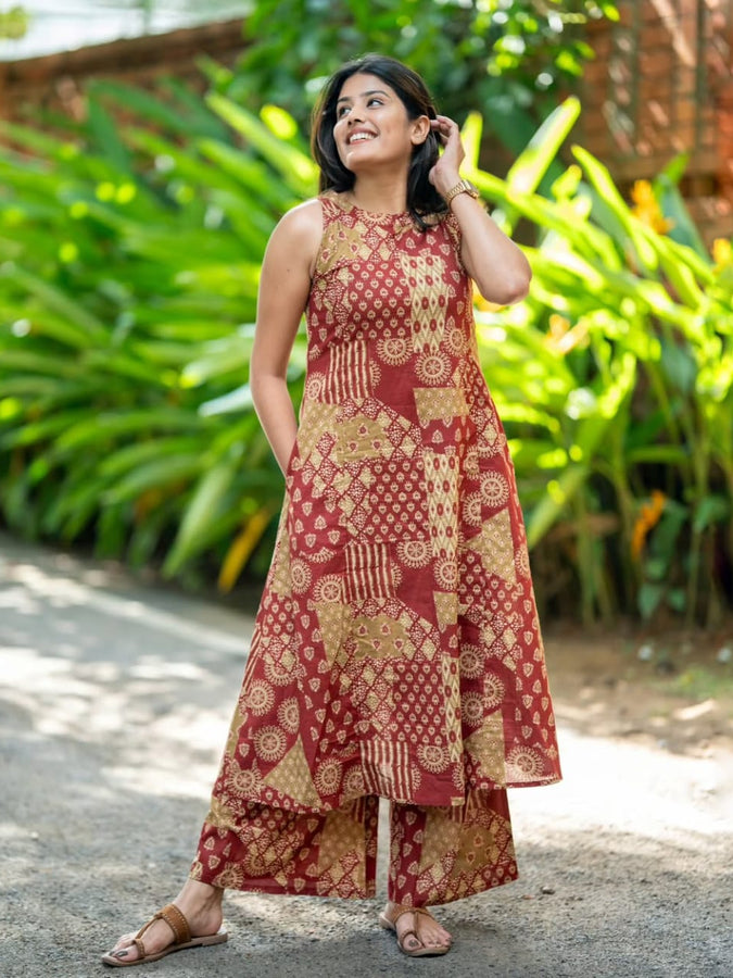 Tushita Multicolor Patch Printed Cotton Co-ord Set