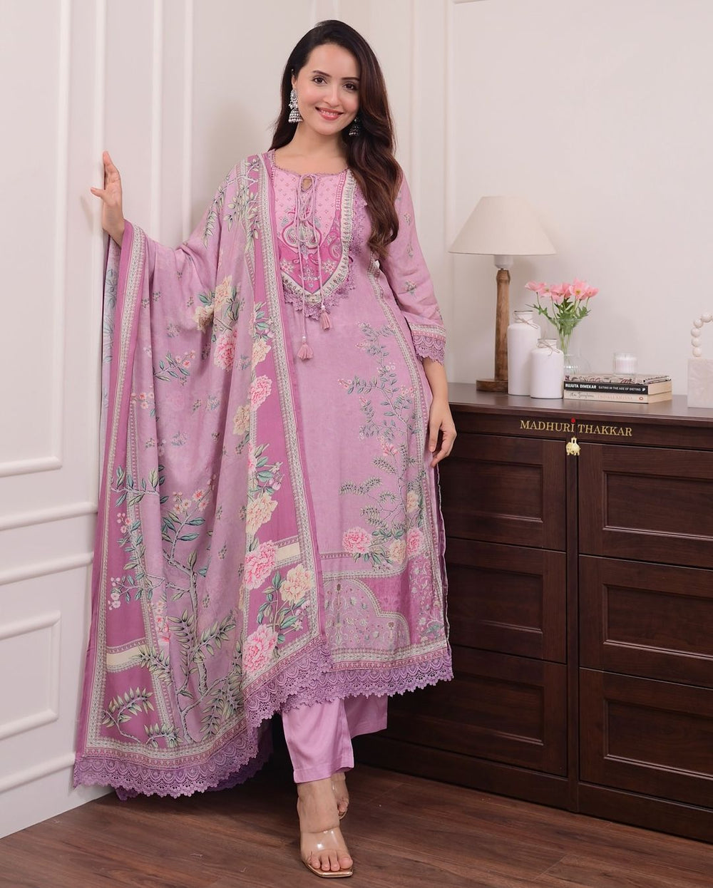 Premium Muslin Floral Suit Set | Festive Wear