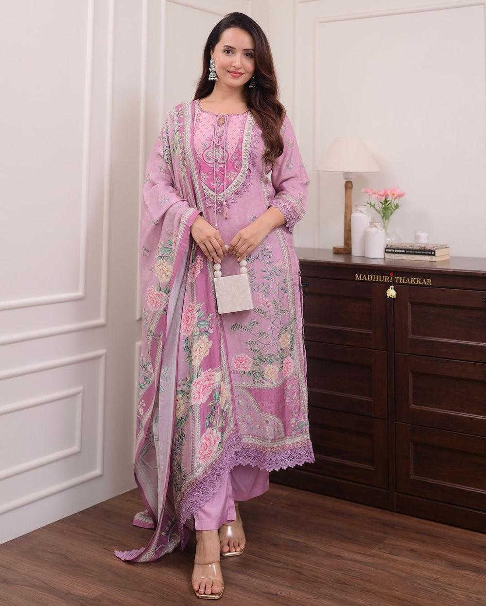 Premium Muslin Floral Suit Set | Festive Wear