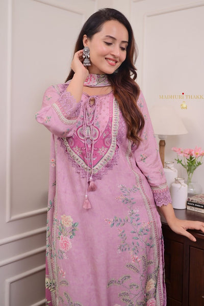 Premium Muslin Floral Suit Set | Festive Wear
