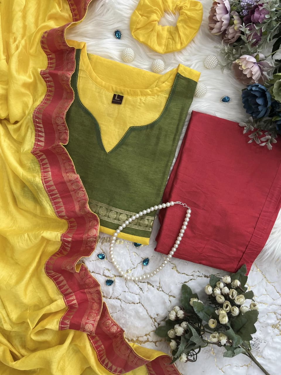 Elegant Ethnic Kanchi Cotton Suit Set