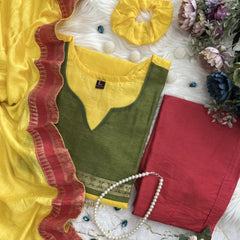 Elegant Ethnic Kanchi Cotton Suit Set