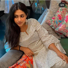 Anarkali Set Cotton Kurta With Embroidery